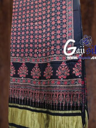 Ajrak Saree Hand Block Gaji Silk 04