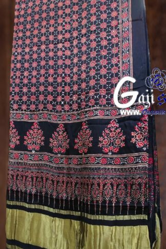 Ajrak Saree Hand Block Gaji Silk 04