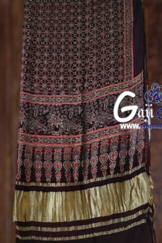 Ajrak Saree Hand Block Gaji Silk 03