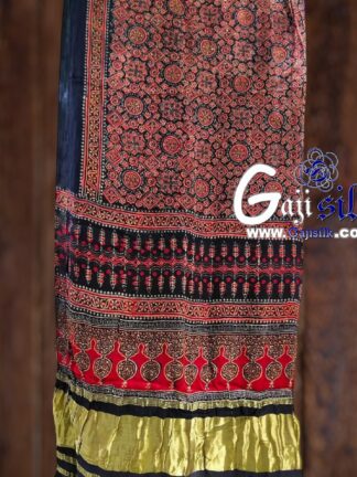 Ajrak Saree Hand Block Gaji Silk 02