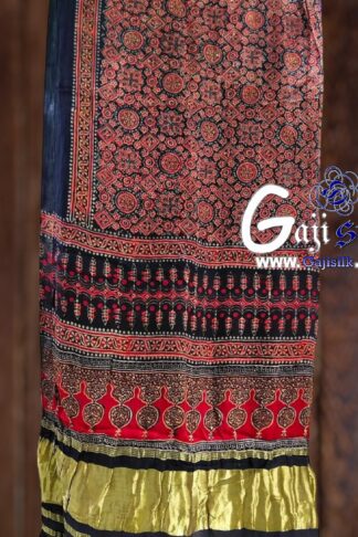 Ajrak Saree Hand Block Gaji Silk 02