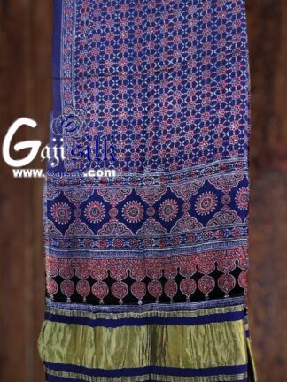 Ajrak Saree Hand Block Gaji Silk 05