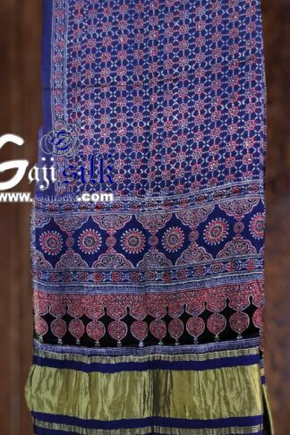 Ajrak Saree Hand Block Gaji Silk 05