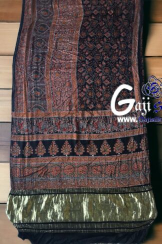 Gaji Silk Natural Ajrak Lagdi Saree 06
