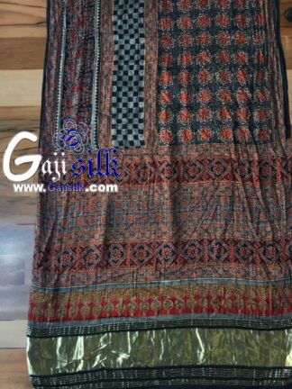 Gaji Silk Natural Ajrak Lagdi Saree 05