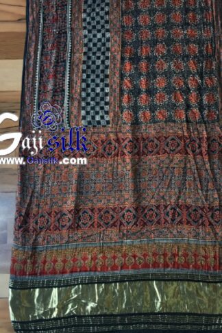 Gaji Silk Natural Ajrak Lagdi Saree 05