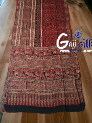 Ajrak Hand Block Saree Gaji Silk 04