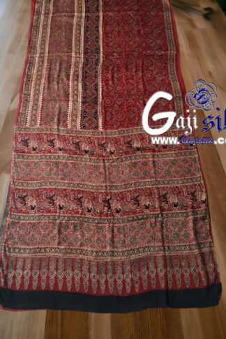 Ajrak Hand Block Saree Gaji Silk 04