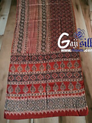Ajrak Hand Block Saree Gaji Silk 02
