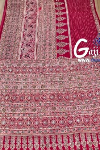 Ajrak Hand Block Saree Gaji Silk 01
