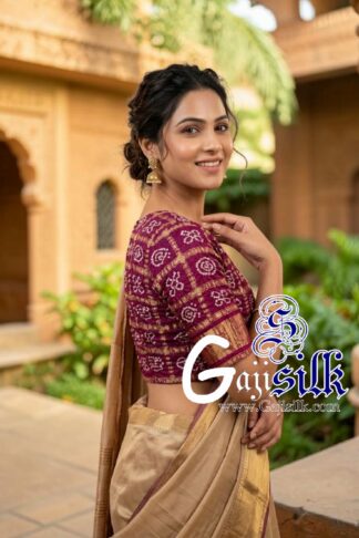 Magenta Bandhani Gharchola Blouse Pure Gaji Silk