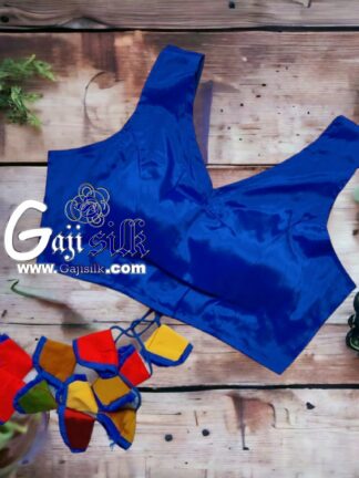 Blue Plain Gaji Silk Blouse