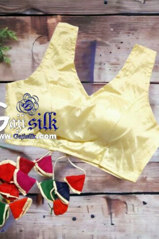 Ivory Cream Plain Gaji Silk Blouse