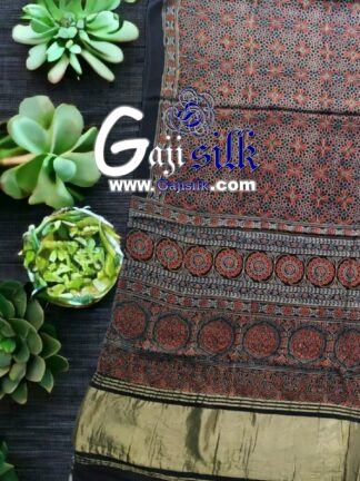 Gaji Silk Natural Ajrak Lagdi Dupatta 12