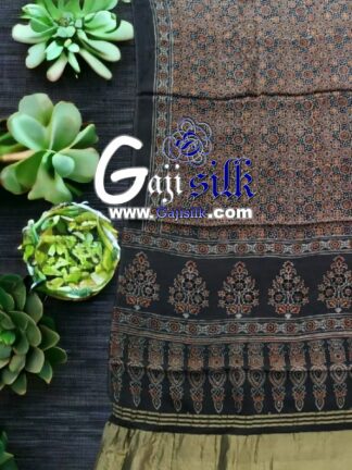 Gaji Silk Natural Ajrak Lagdi Dupatta 09