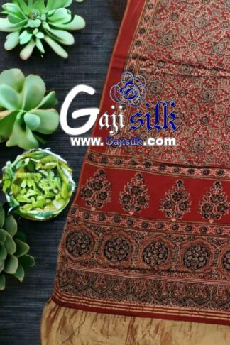 Gaji Silk Natural Ajrak Lagdi Dupatta 08