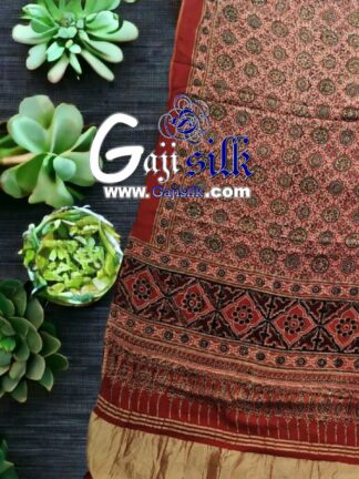 Gaji Silk Natural Ajrak Lagdi Dupatta 07