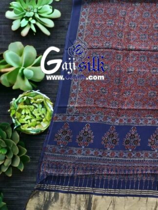 Gaji Silk Natural Ajrak Lagdi Dupatta 05