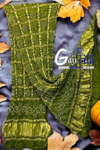 Mehendi Bandhani Gharchola Dupatta Gaji Silk