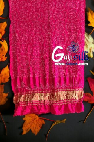 Rani Designer Bandhani Dupatta Pure Gaji Silk