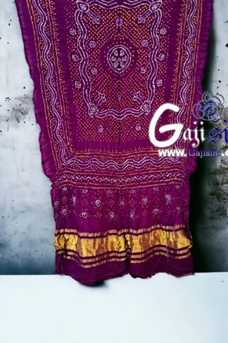 Magenta Bandhani Chandrakhani Dupatta Pure GajiSilk