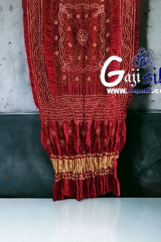 Maroon Bandhani Chandrakhani Dupatta Pure GajiSilk