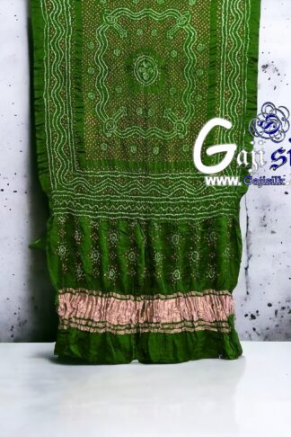 Green Bandhani Chandrakhani Dupatta Pure GajiSilk