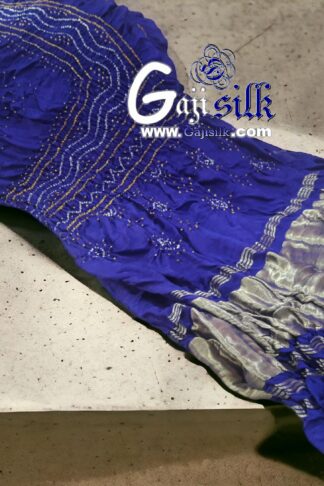 Blue Bandhani Chandrakhani Dupatta Pure GajiSilk