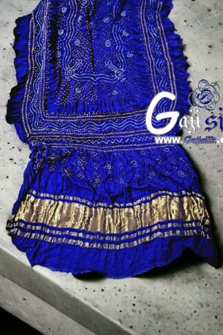 Deep Blue Bandhani Chandrakhani Dupatta Pure GajiSilk