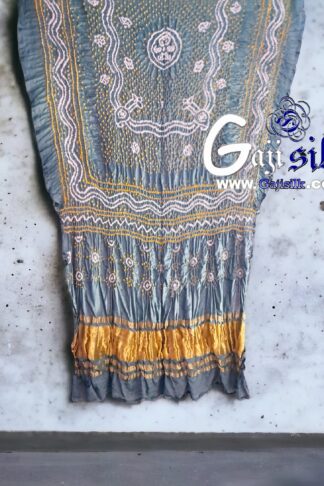 Silver Bandhani Chandrakhani Dupatta Pure GajiSilk