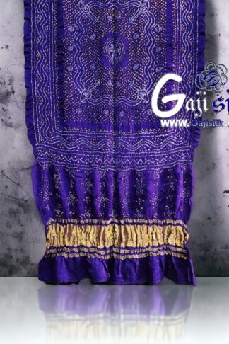 Purple Bandhani Chandrakhani Dupatta Pure GajiSilk