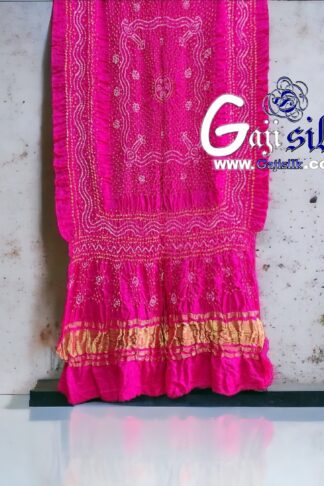 Bridal Pink Bandhani Chandrakhani Dupatta Pure GajiSilk