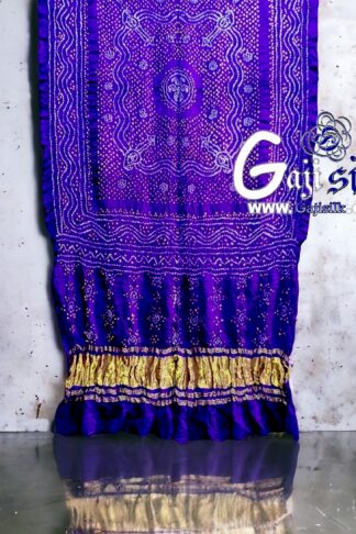 Bold Brinjal Bandhani Chandrakhani Dupatta Pure GajiSilk