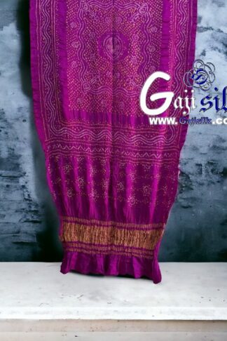 Magenta Pink Bandhani Chandrakhani Dupatta Pure GajiSilk