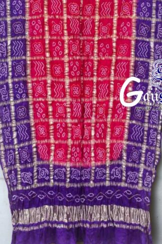 Purple Rani Bandhani Gharchola Dupatta Pure GajiSilk