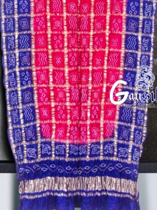 Blue Rani Bandhani Gharchola Dupatta Pure GajiSilk