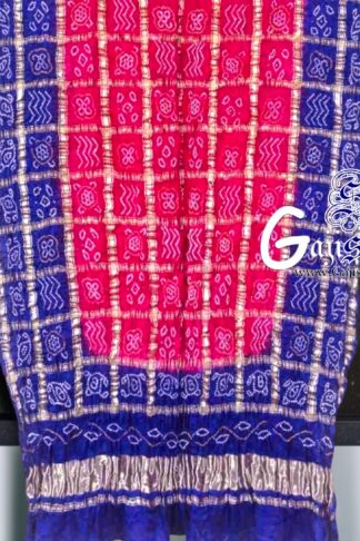 Blue Rani Bandhani Gharchola Dupatta Pure GajiSilk
