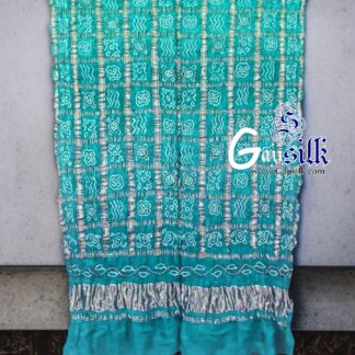 Aqua Bandhani Gharchola Dupatta Pure GajiSilk