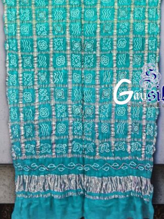 Aqua Bandhani Gharchola Dupatta Pure GajiSilk