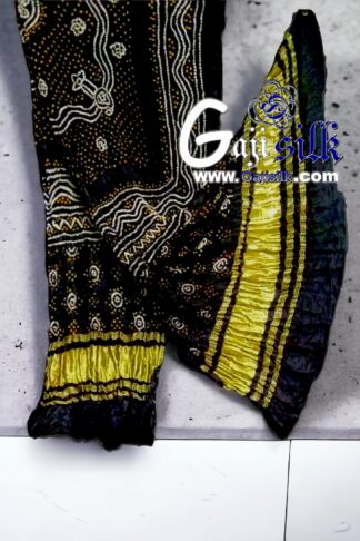 Black Bandhani Chandrakhani Dupatta Pure GajiSilk