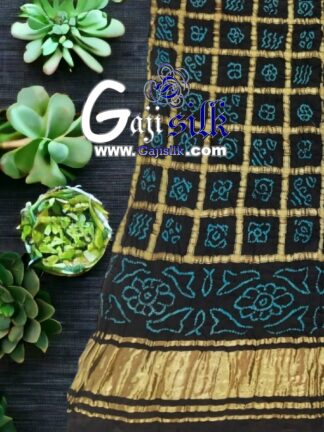Black Sky Bandhani Gharchola Dupatta Pure GajiSilk