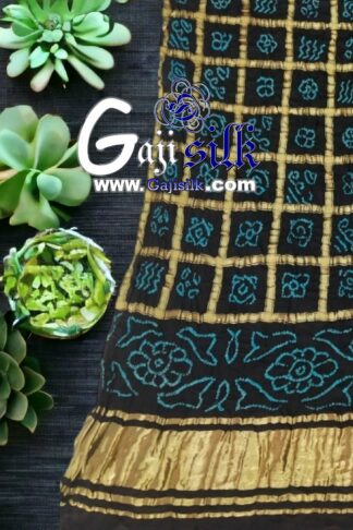 Black Sky Bandhani Gharchola Dupatta Pure GajiSilk