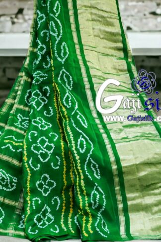 Green Gharchola Rai Bandhani Saree Pure GajiSilk