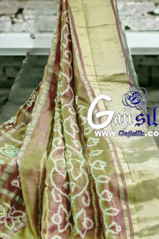 Chickoo Gharchola Rai Bandhani Saree Pure GajiSilk