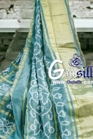 Silver Gharchola Rai Bandhani Saree Pure GajiSilk