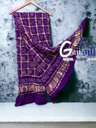 Purple Bandhani Gharchola Dupatta Pure GajiSilk