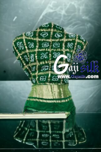 Green Bandhani Gharchola Gaji Silk Blouse