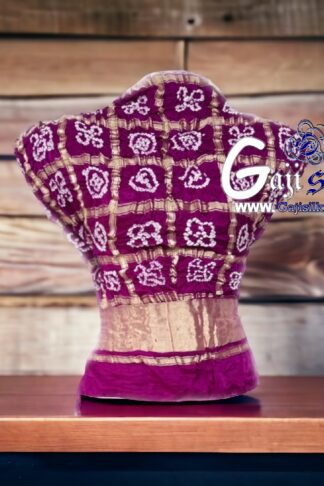 Magenta Bandhani Gharchola Gaji Silk Blouse