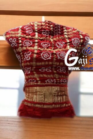 Red Bandhani Gharchola Gaji Silk Blouse