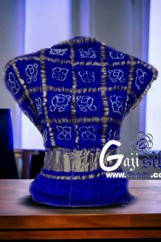 Royal Blue Bandhani Gharchola Gaji Silk Blouse